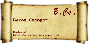 Baros Csongor névjegykártya